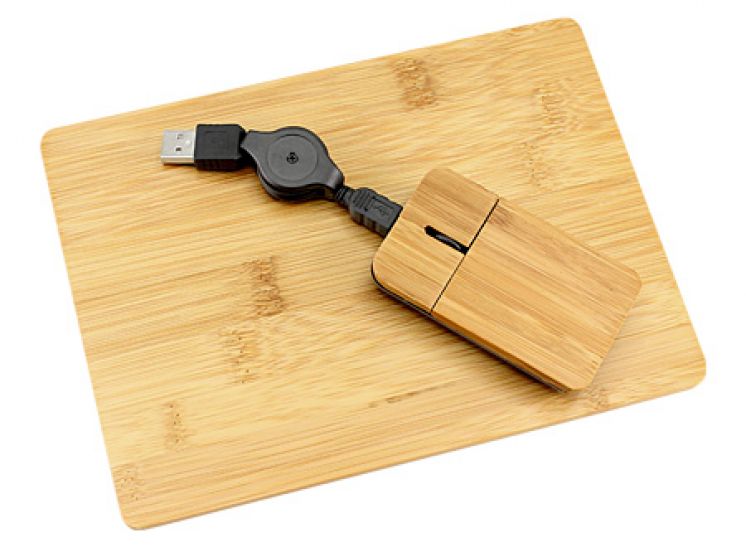 B57 - Mouse + Pad de Bamboo